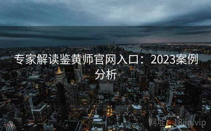 专家解读鉴黄师官网入口:2023案例分析 专家解读鉴黄师官网入口:2023案例分析